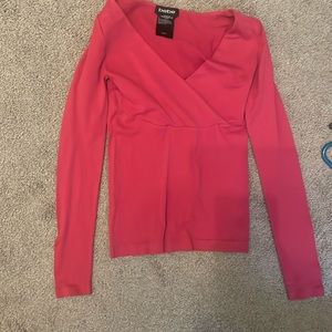 Pink Bebe long sleeve stretch top Small